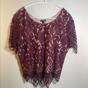 Express Burgundy Lace Blouse